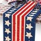 4th of July Dining Table Runner, Patriotic America Stars Stripes Burlap Kitchen Decoration, American USA Indoor Outdoor Home Decor Party Supply